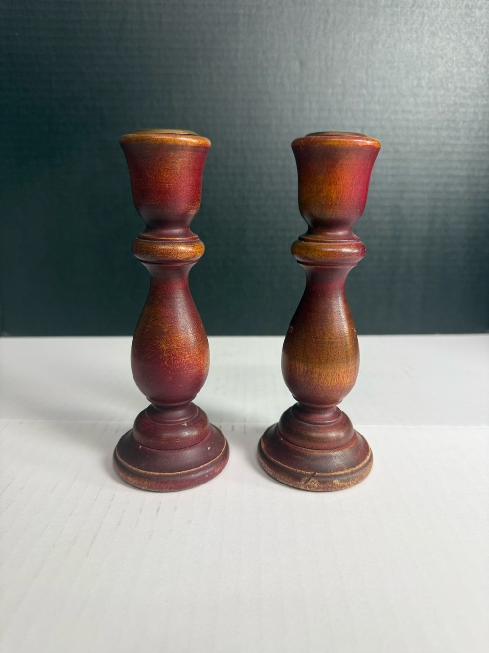 Vintage wood Candlesticks